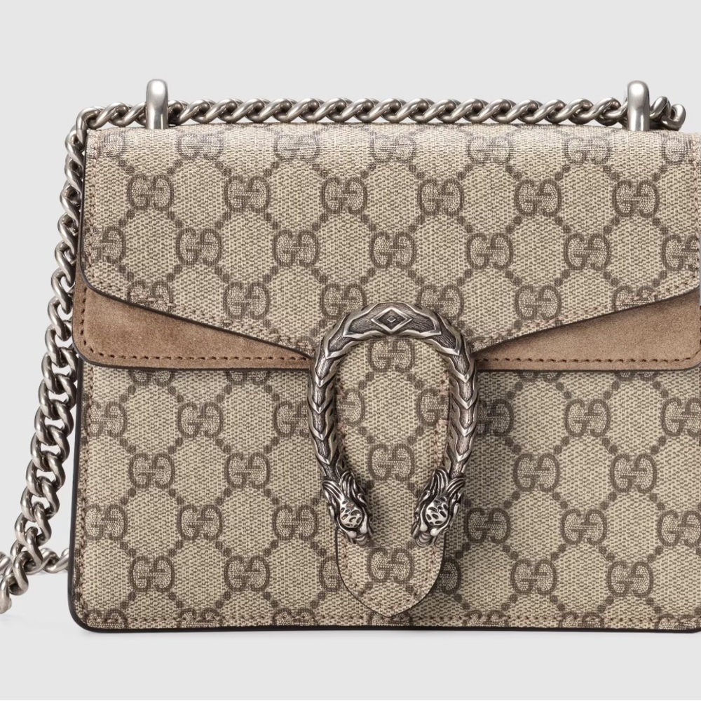 GG Supreme Monogram Small Dionysus Shoulder Bag Taupe